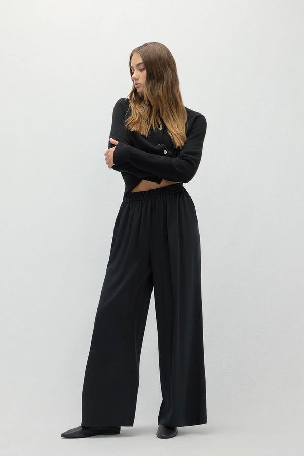 EVAN SILK WIDE LEG PANT | 30" INSEAM